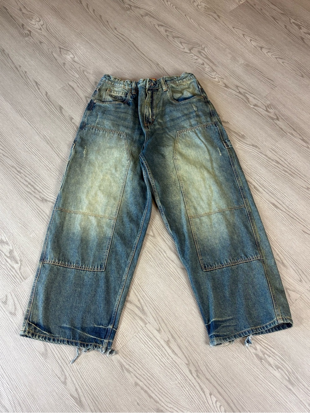 Empyre Baggy Faded Fringed Men's Cargo Pants Distressed